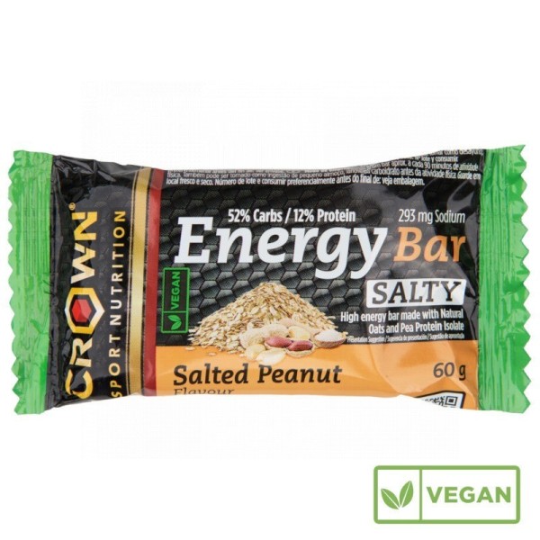 Crown Sport Barrita Energética Vegana Cacahuete Salado 60g