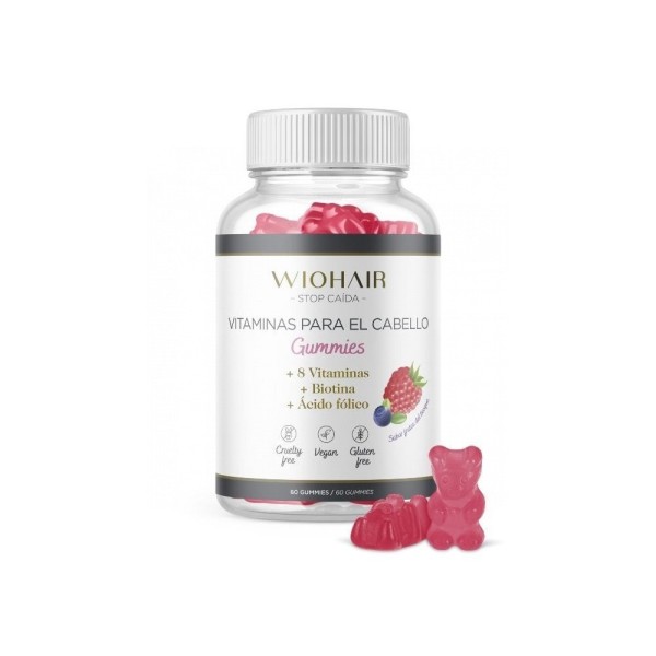 Wiohair Vitaminas Para El Cabello Sabor Frutos Del Bosque 60 Gummies
