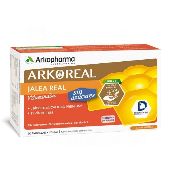 Arkoreal Jalea Real Vitaminada Sin Azúcar 20 Ampollas
