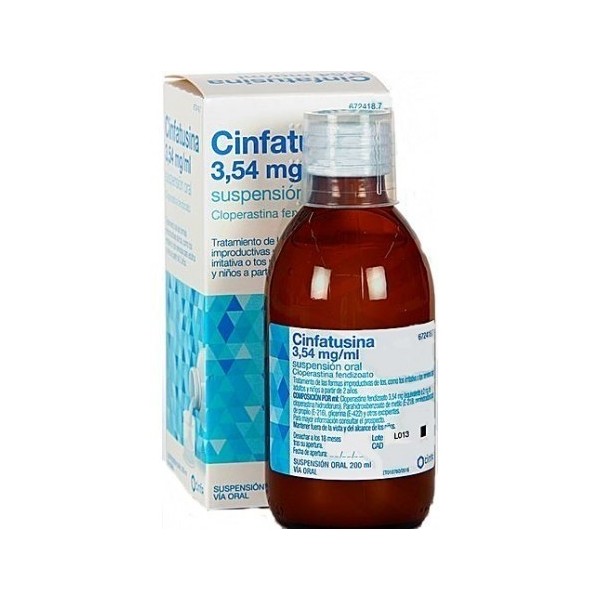 CINFATUSINA 3,54 mg/ml SUSPENSIÓN ORAL , 1 frasco de 200 ml