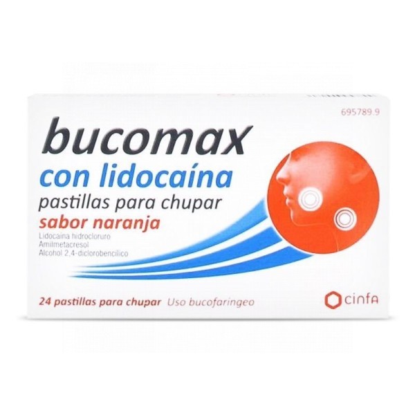 Bucomax Lidocaina Sabor Naranja 24 Pastillas para Chupar