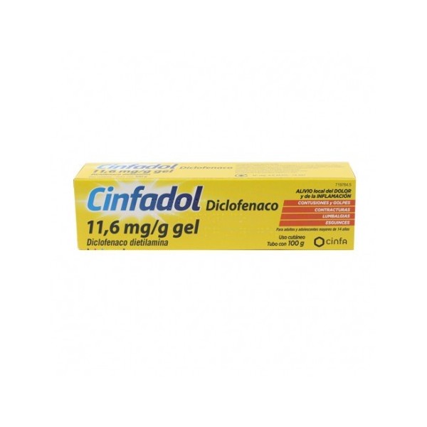 Cinfadol Diclofenaco 11,6 mg/g Gel Cutáneo 100gr