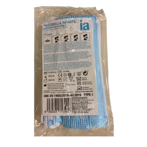 Interapothek Mascarilla Quirúrgica Niños 10uds