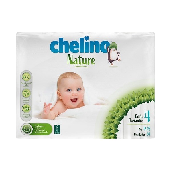 Chelino Nature Pañales Talla-4 34uds