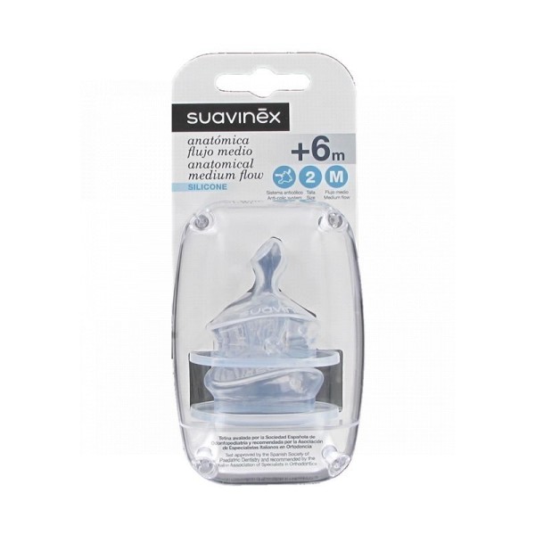 Suavinex Tetina Anatómica SIlicona Talla-2 M 2uds