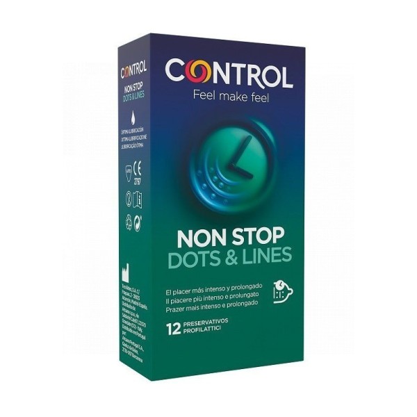 Control Preservativos Non Stop Dots & Lines 12 uds